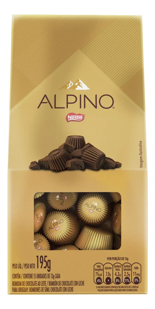 Bombom ao Leite Alpino – Caixa com 15 unidades