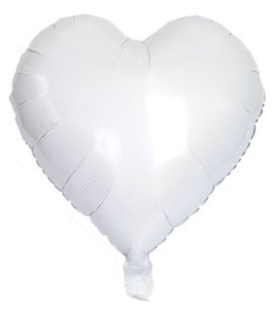 BALÃO DE CORAÇÃO BRANCO 22CM