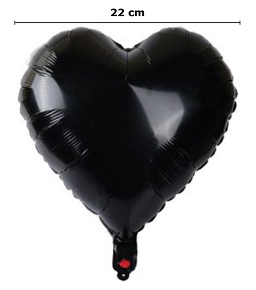 BALÃO DE CORAÇÃO PRETO 22CM