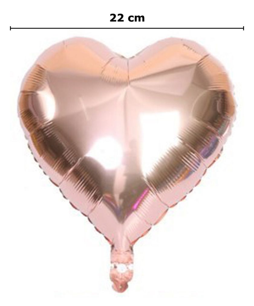 BALÃO DE CORAÇÃO ROSE GOLD 22CM