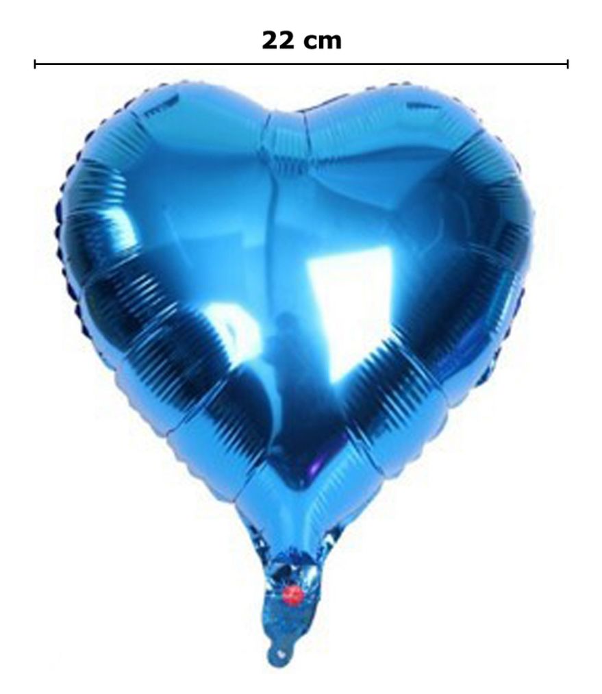 BALÃO DE CORAÇÃO AZUL 22CM