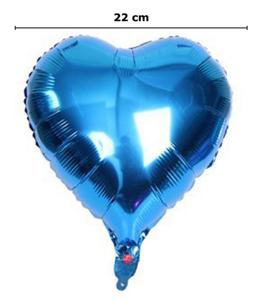 BALÃO DE CORAÇÃO AZUL 22CM